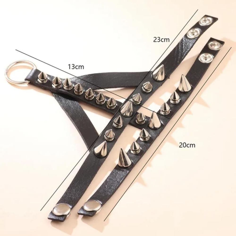 Punk Rivet Style Bracelet In Pink - Picture 6 of 6